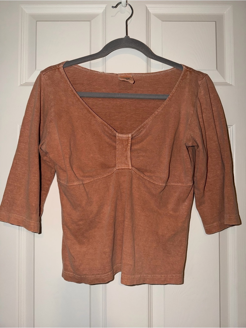 Earth Creations Burnt Clay Dyed Scoop Neck Short Sleeve Tee Hemp Organic Cotton